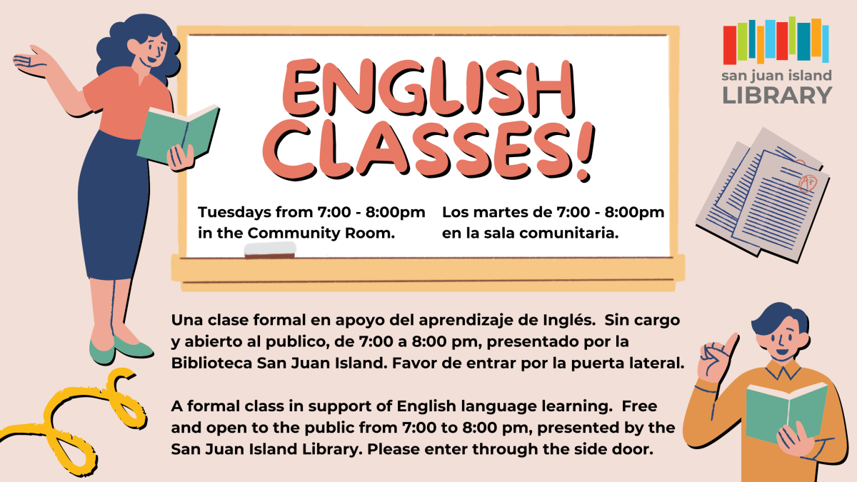 English classes Tuesdays 7-8pm